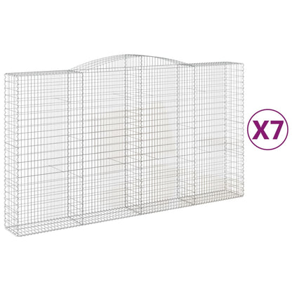 Arched Gabion Baskets 7 pcs 400x50x220/240 cm Galvanised Iron