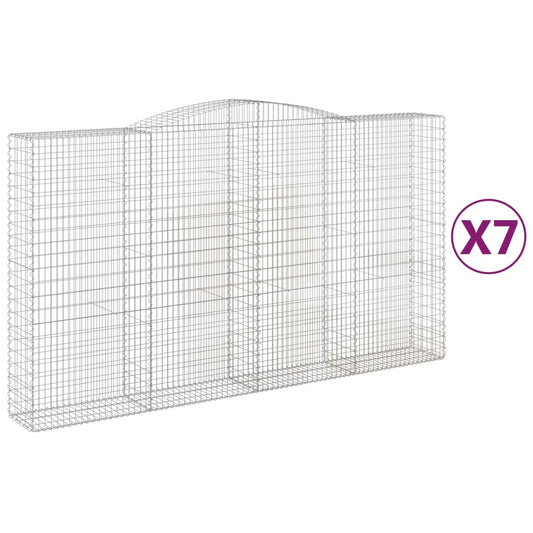 Arched Gabion Baskets 7 pcs 400x50x220/240 cm Galvanised Iron