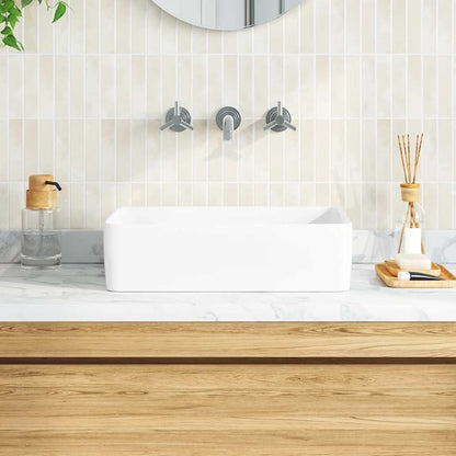 Wash Basin White 48x37x13 cm Ceramic Rectangle