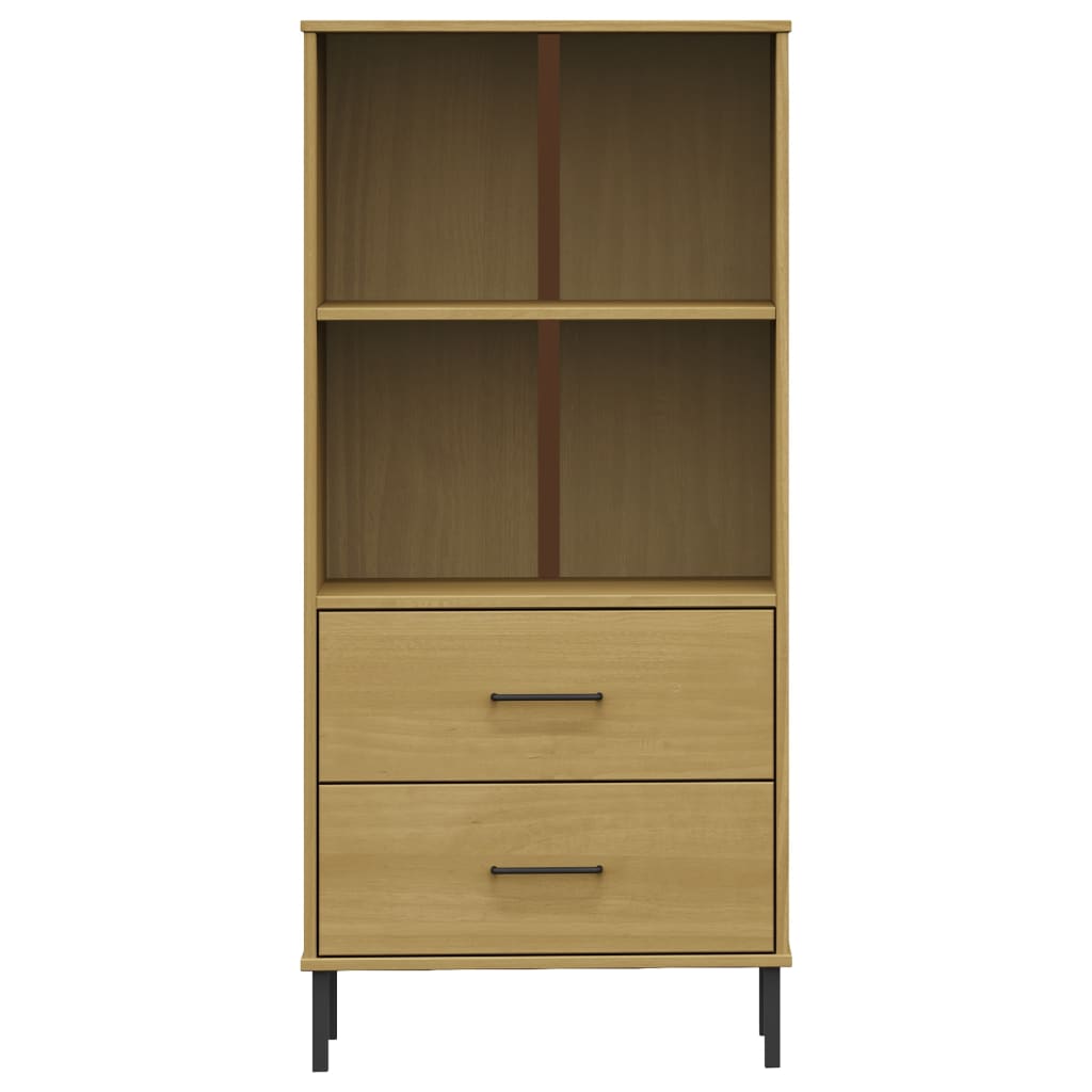 Bookcase with 2 Drawers Brown 60x35x128,5 cm Solid Wood "OSLO