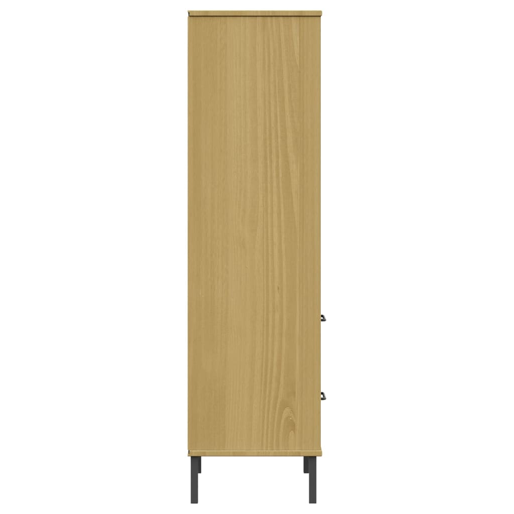 Bookcase with 2 Drawers Brown 60x35x128,5 cm Solid Wood "OSLO