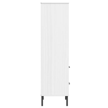 Bookcase with 2 Drawers White 60x35x128,5 cm Solid Wood "OSLO
