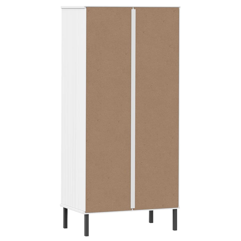 Bookcase with 2 Drawers White 60x35x128,5 cm Solid Wood "OSLO