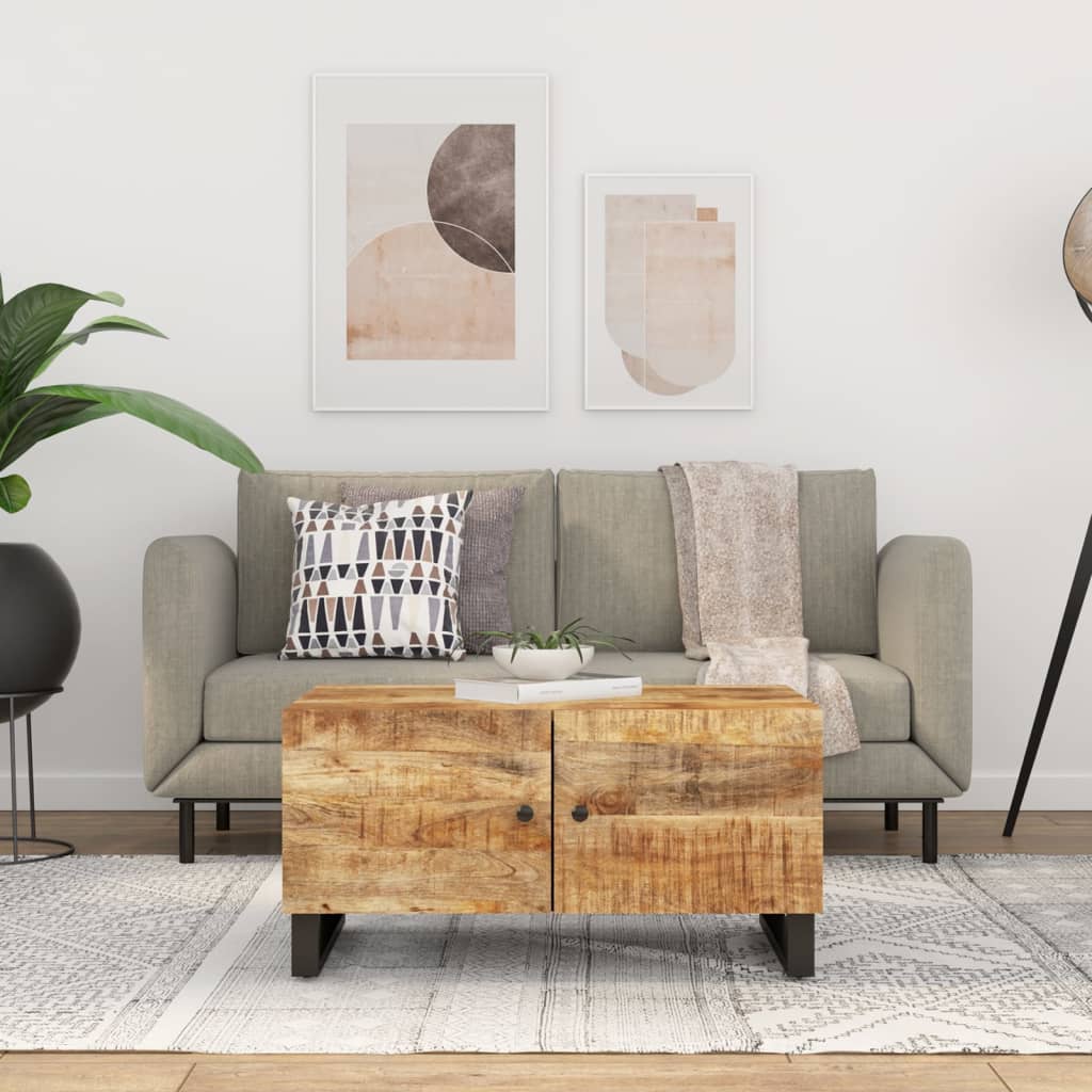 Coffee Table 80x50x40 cm Solid Wood Mango&Engineered Wood