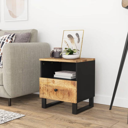 Bedside Cabinet Solid Wood Mango&Engineered Wood