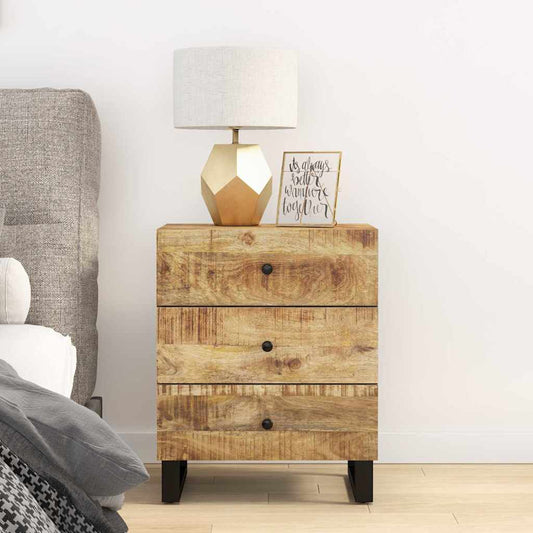 Bedside Cabinet 50x33x62 cm Solid Wood Mango&Engineered Wood