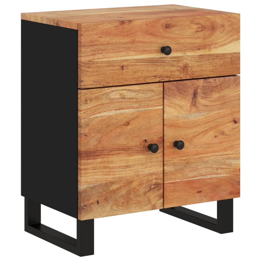 Bedside Cabinet | Natural wood and black