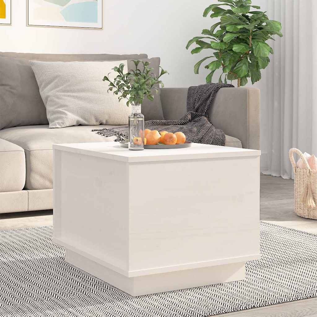 Coffee Table White 40x50x35 cm Solid Wood Pine
