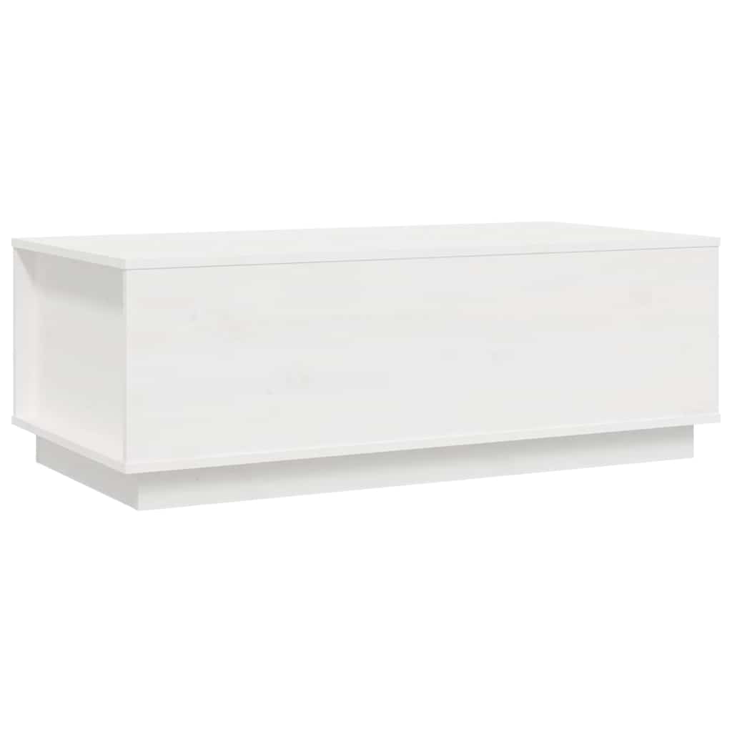 Coffee Table White 100x50x35 cm Solid Wood Pine