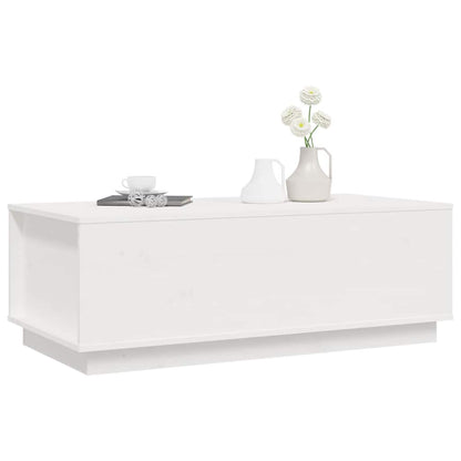Coffee Table White 100x50x35 cm Solid Wood Pine
