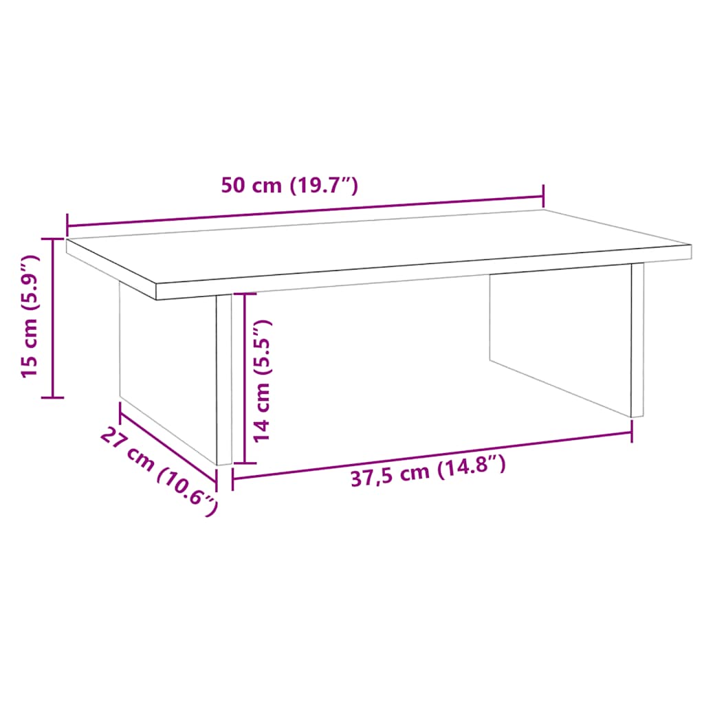 Monitor Stand 50x27x15 cm Solid Wood Pine