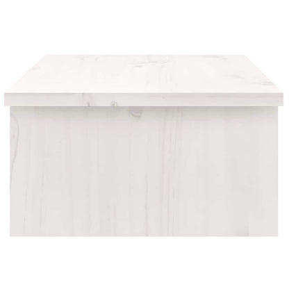 Monitor Stand White 50x27x15 cm Solid Wood Pine