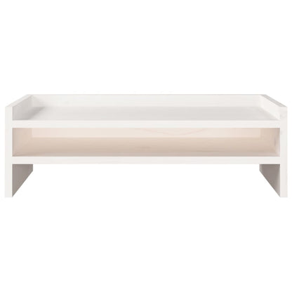 Monitor Stand White 50x24x16 cm Solid Wood Pine