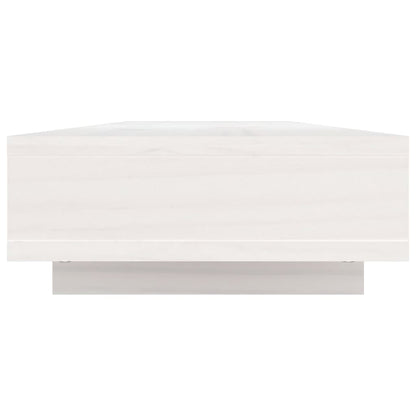 Monitor Stand White 100x27x14 cm Solid Wood Pine