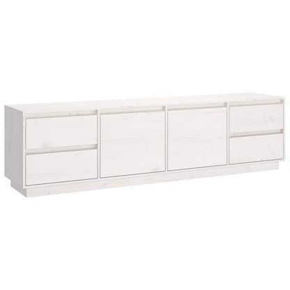 TV Cabinet White 176x37x47,5 cm Solid Wood Pine
