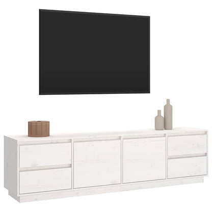 TV Cabinet White 176x37x47,5 cm Solid Wood Pine