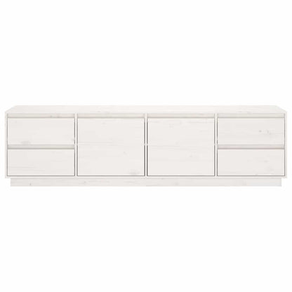 TV Cabinet White 176x37x47,5 cm Solid Wood Pine