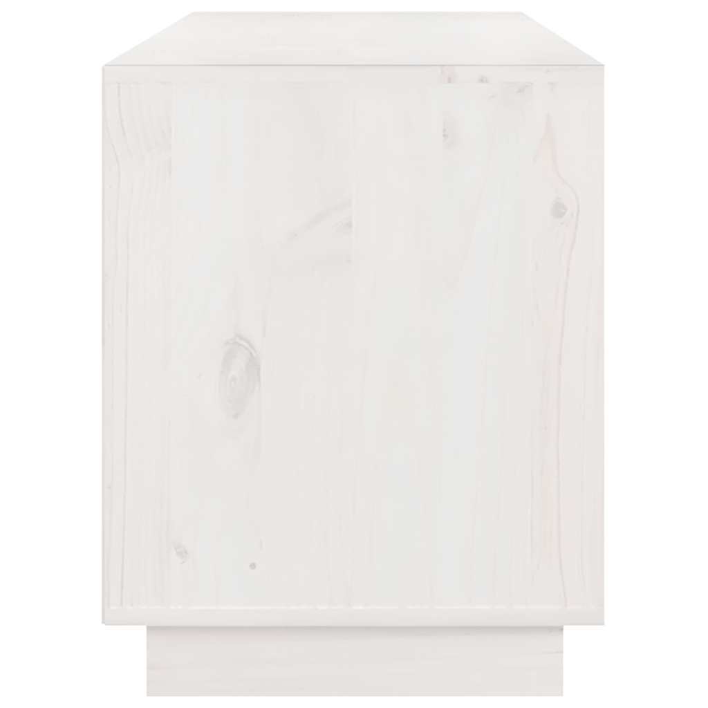 TV Cabinet White 176x37x47,5 cm Solid Wood Pine