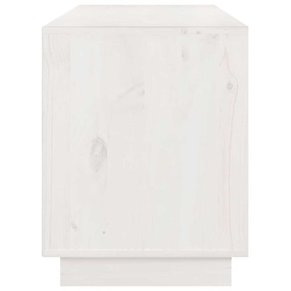 TV Cabinet White 176x37x47,5 cm Solid Wood Pine