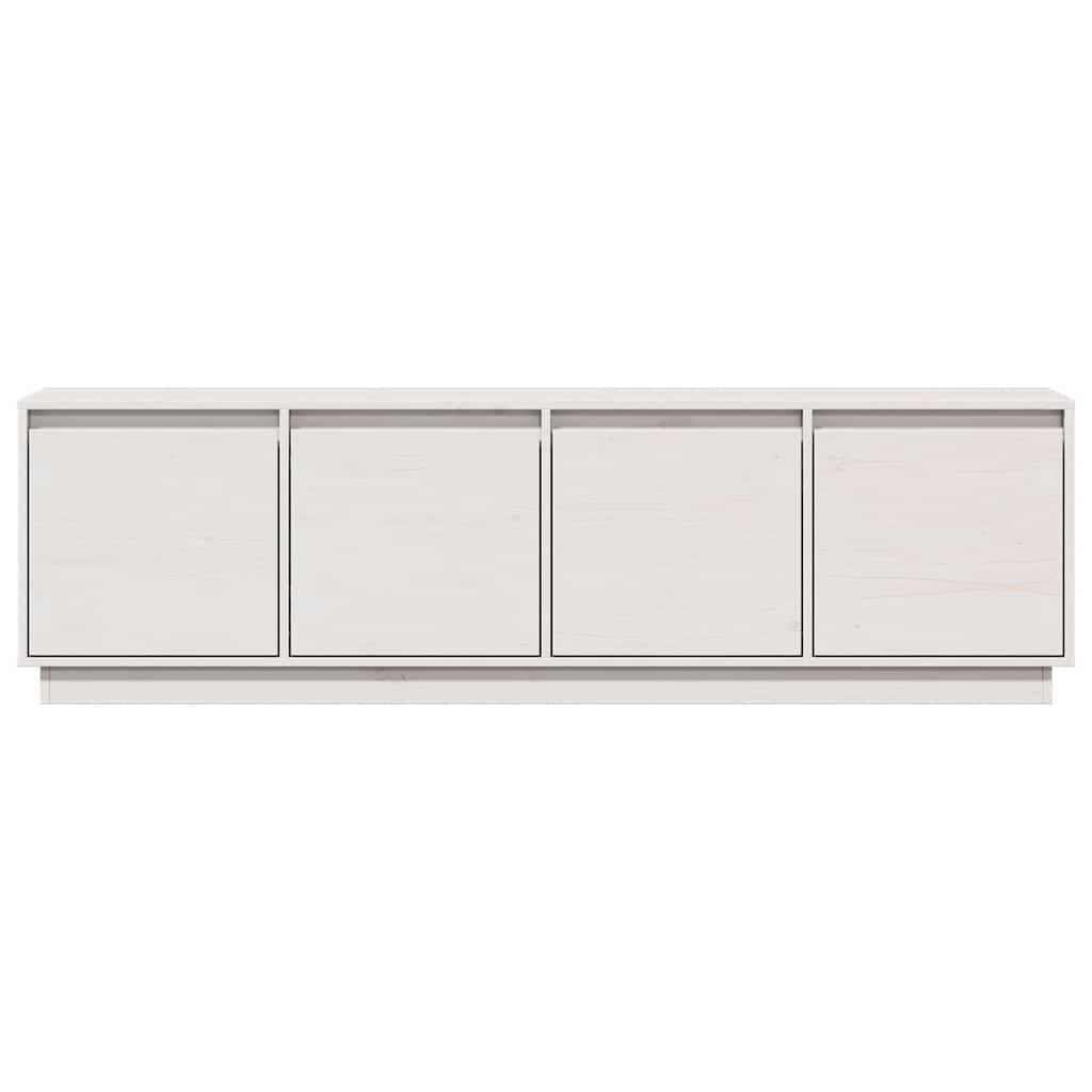TV Cabinet White 156x37x45 cm Solid Wood Pine