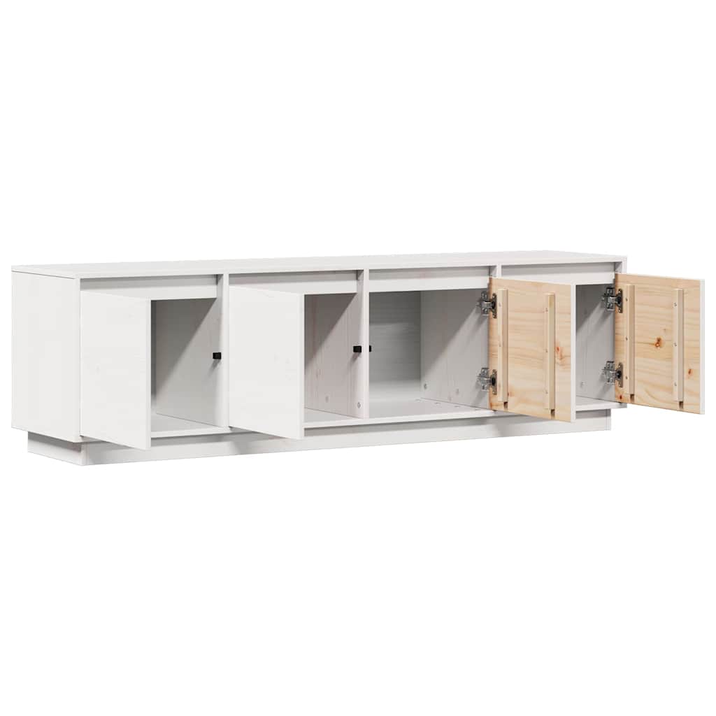 814395 vidaXL TV Cabinet White 156x37x45 cm Solid Wood Pine