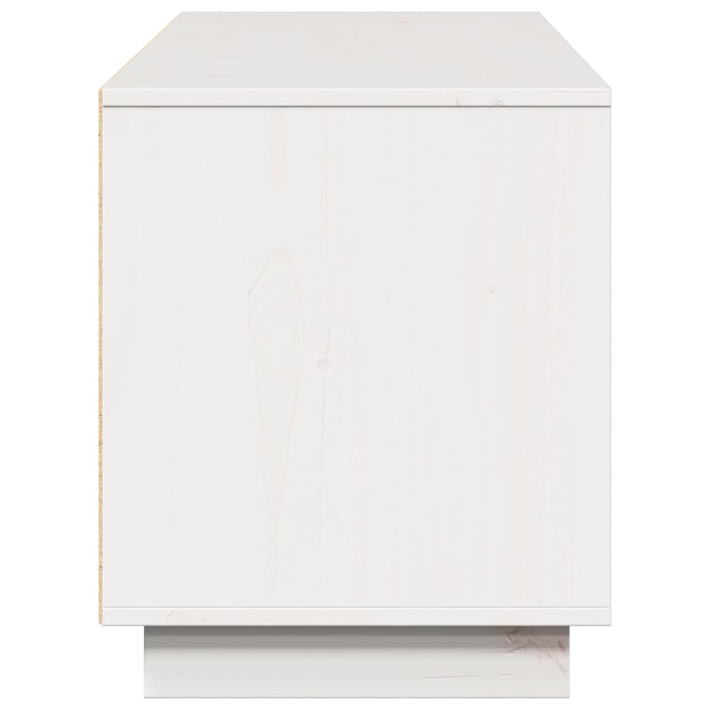 TV Cabinet White 156x37x45 cm Solid Wood Pine
