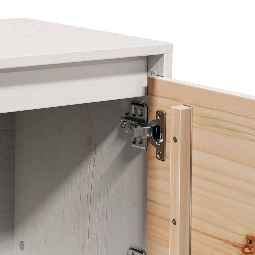 814395 vidaXL TV Cabinet White 156x37x45 cm Solid Wood Pine
