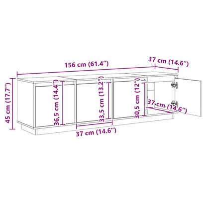 814395 vidaXL TV Cabinet White 156x37x45 cm Solid Wood Pine