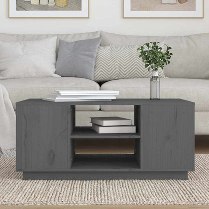 Coffee Table Grey 90x49x40,5 cm Solid Wood Pine