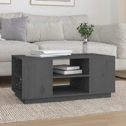 Coffee Table Grey 90x49x40,5 cm Solid Wood Pine