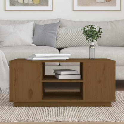 Coffee Table Honey Brown 90x49x40,5 cm Solid Wood Pine