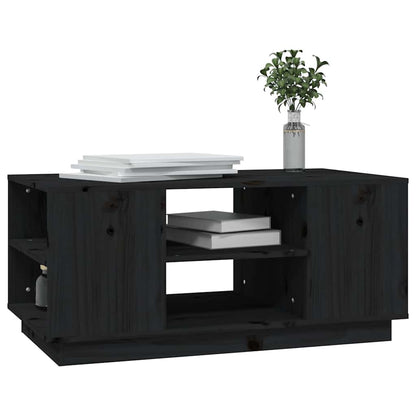 Coffee Table Black 90x49x40,5 cm Solid Wood Pine