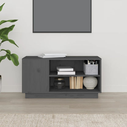 TV Cabinet Grey 80x35x40.5 cm Solid Wood Pine