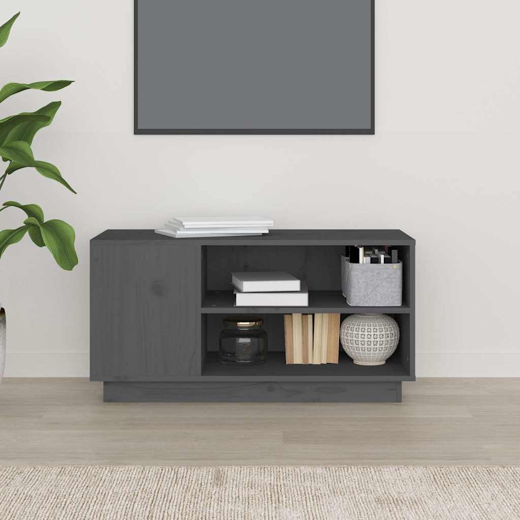TV Cabinet Grey 80x35x40,5 cm Solid Wood Pine