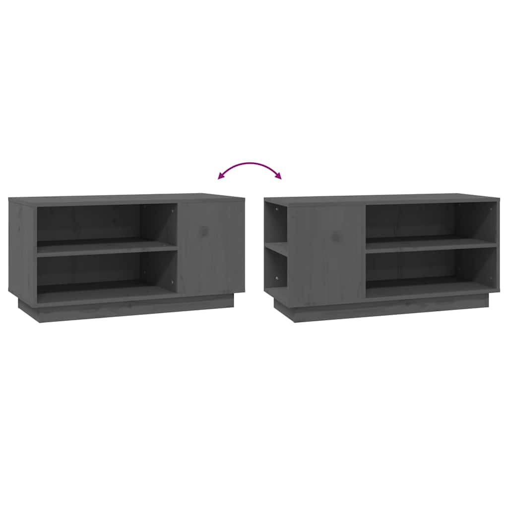 TV Cabinet Grey 80x35x40,5 cm Solid Wood Pine