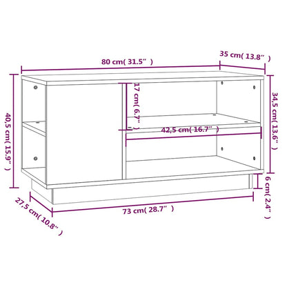 TV Cabinet Grey 80x35x40,5 cm Solid Wood Pine