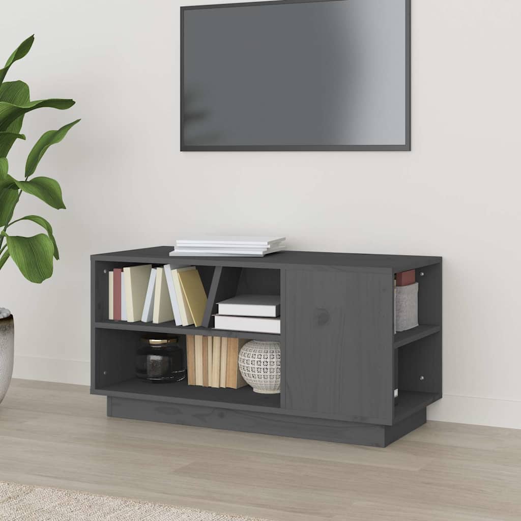 TV Cabinet Grey 80x35x40,5 cm Solid Wood Pine