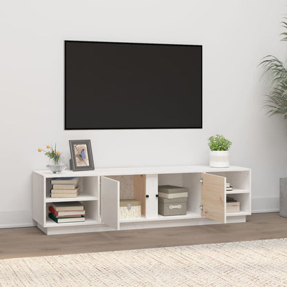 TV Cabinet White 156x40x40 cm Solid Wood Pine