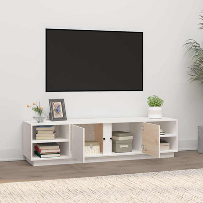 TV Cabinet White 156x40x40 cm Solid Wood Pine