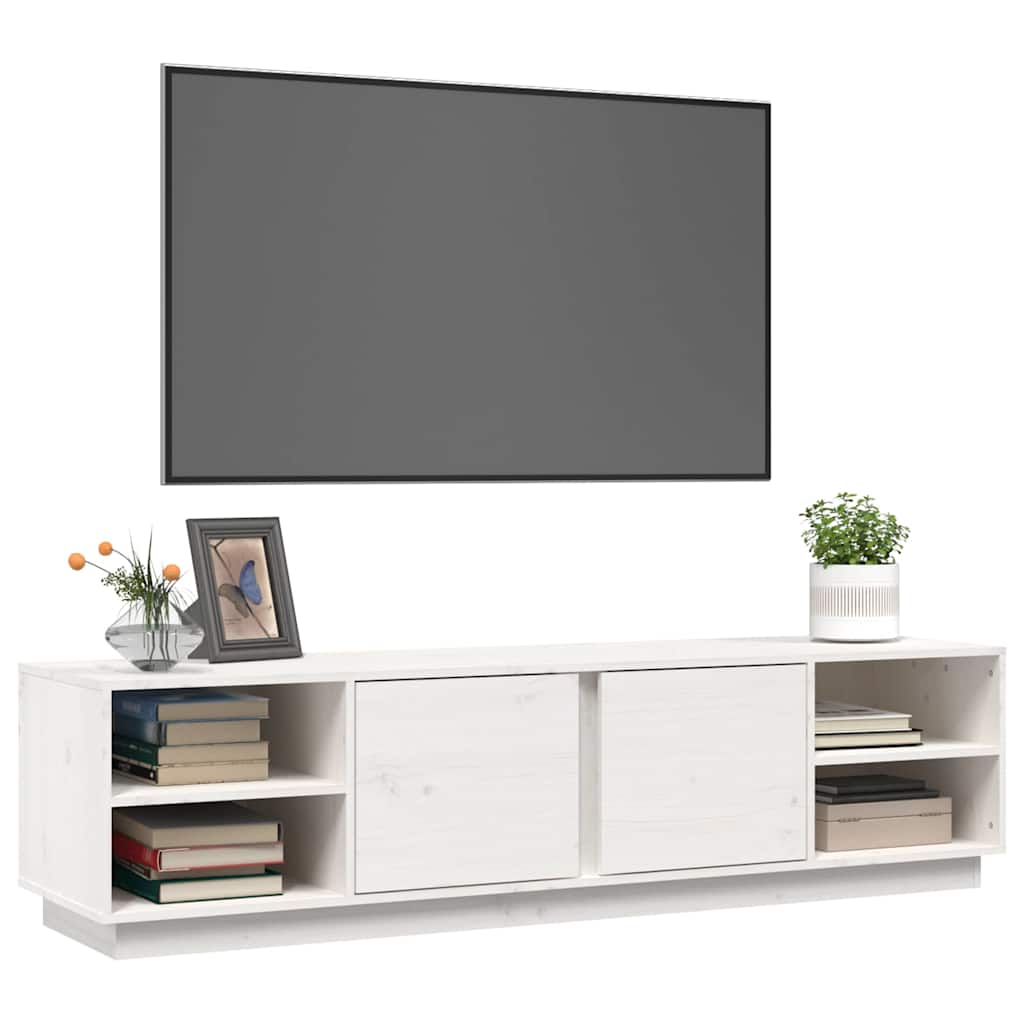 TV Cabinet White 156x40x40 cm Solid Wood Pine