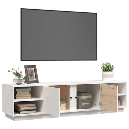 TV Cabinet White 156x40x40 cm Solid Wood Pine