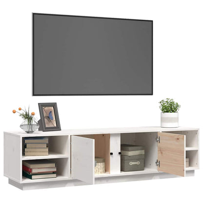 TV Cabinet White 156x40x40 cm Solid Wood Pine