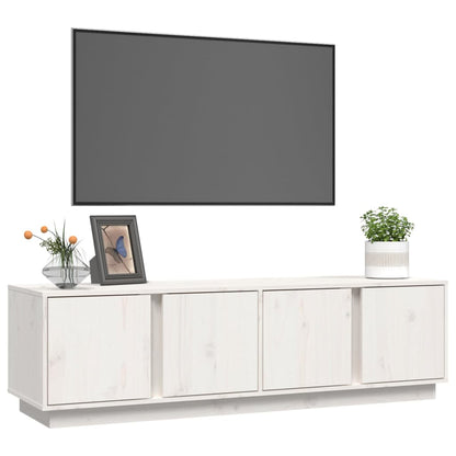 TV Cabinet White 140x40x40 cm Solid Wood Pine