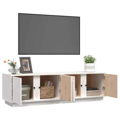 TV Cabinet White 140x40x40 cm Solid Wood Pine