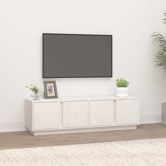 TV Cabinet White 140x40x40 cm Solid Wood Pine