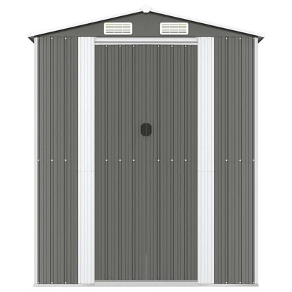 Garden Shed Light Grey 192x440x223 cm Galvanised Steel