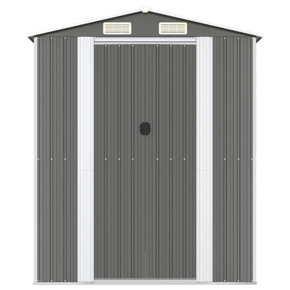 Garden Shed Light Grey 192x606x223 cm Galvanised Steel