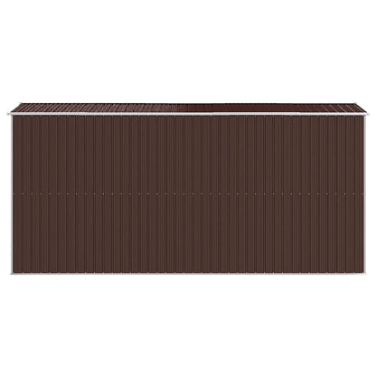 Garden Shed Dark Brown 192x440x223 cm Galvanised Steel
