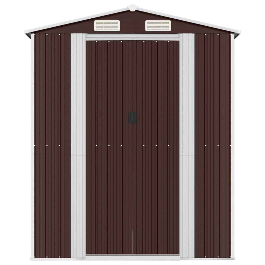 Garden Shed Dark Brown 192x523x223 cm Galvanised Steel