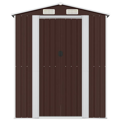 Garden Shed Dark Brown 192x606x223 cm Galvanised Steel
